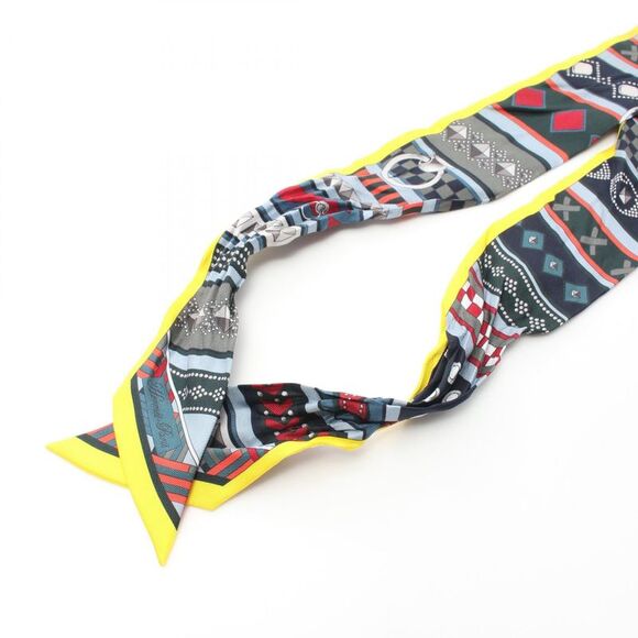 Hermes Silk Twilly Scarf Colliers de chiens - Picture 5 of 6